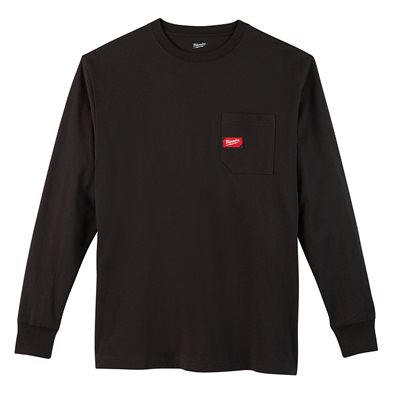T-shirt à poche - Manches longues Noir 3X