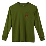 T-shirt à poche - Manches longues Vert 3X